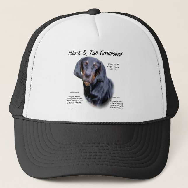 Black and Tan Coonhound History  Trucker Hat (Front)