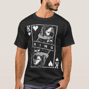 Black and Tan Coonhound King Of Hearts Dog  Pop T-Shirt