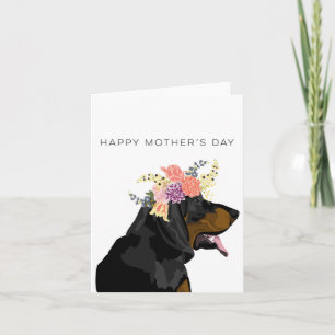 Black and Tan Coonhound Mother's Day Card