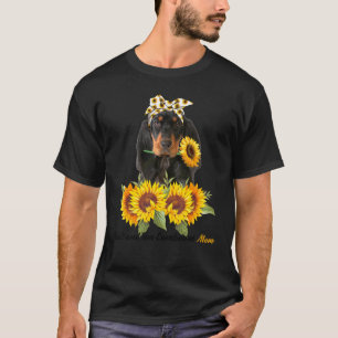 Black And Tan Coonhound Mum Sunflower Summer Dog M T-Shirt