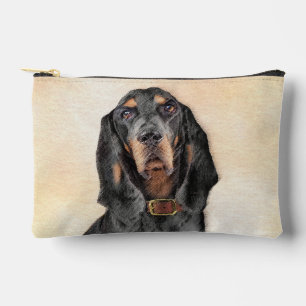 Black and Tan Coonhound Painting Original Dog Art Accessory Pouch