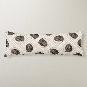 Black and Tan Coonhound Painting Original Dog Art Body Cushion