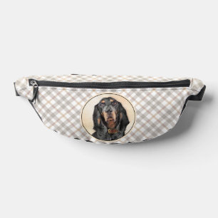 Black and Tan Coonhound Painting Original Dog Art Bum Bags