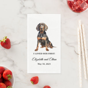 Black and Tan Coonhound Pet Cocktail Wedding Napkin