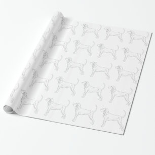 Black and Tan Coonhound Ready to Colour Design Wrapping Paper