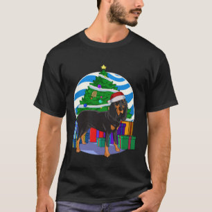 Black And Tan Coonhound Santa Christmas Tree Decor T-Shirt