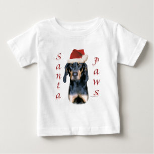 Black and Tan Coonhound Santa Paws Baby T-Shirt