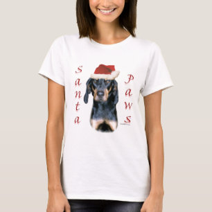 Black and Tan Coonhound Santa Paws T-Shirt
