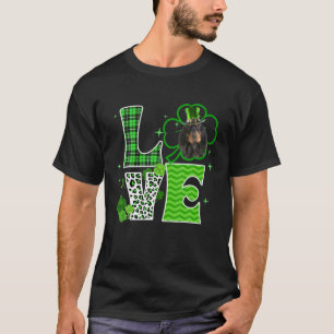 Black And Tan Coonhound Shamrock Irish St Patricks T-Shirt
