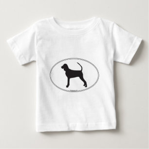Black and Tan Coonhound Silhouette Baby T-Shirt