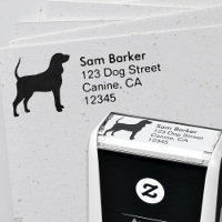 Black and Tan Coonhound Silhouette Return Address