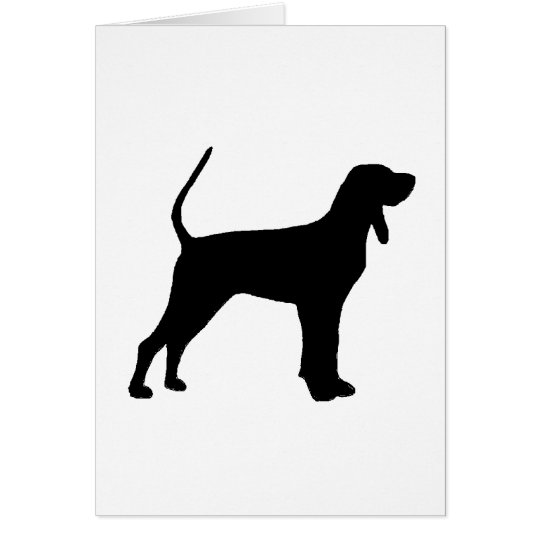 black and tan coonhound silo black card