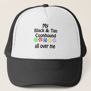 Black and Tan Coonhound Walks Design Trucker Hat