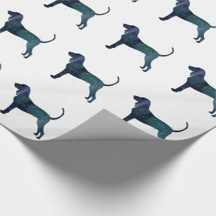 Black and Tan Coonhound Watercolor Silhouette Wrapping Paper