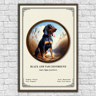 Black and Tan Coonhound Zoology Series Poster