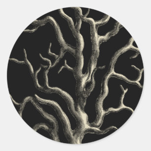 Black and Tan Coral Classic Round Sticker