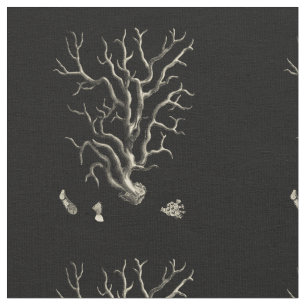 Black and Tan Coral Fabric