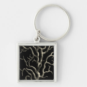 Black and Tan Coral Key Ring