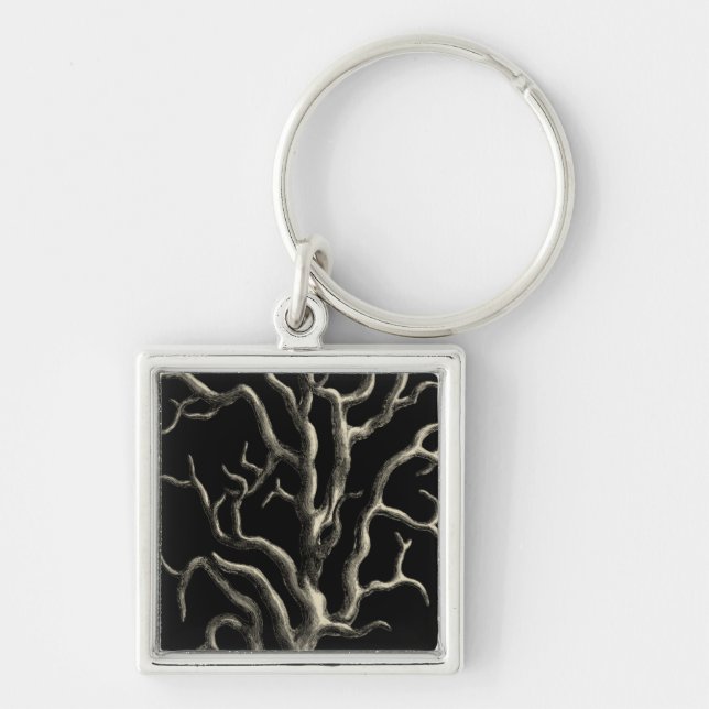 Black and Tan Coral Key Ring (Front)