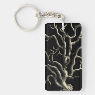 Black and Tan Coral Key Ring