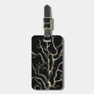 Black and Tan Coral Luggage Tag