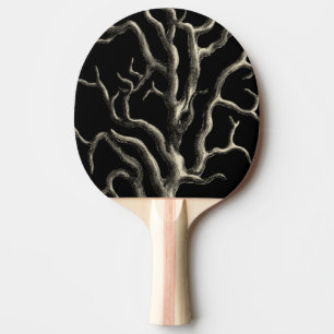 Black and Tan Coral Ping Pong Paddle