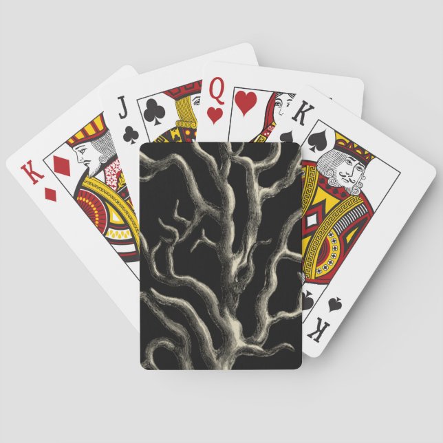 Black and Tan Coral Playing Cards (Back)
