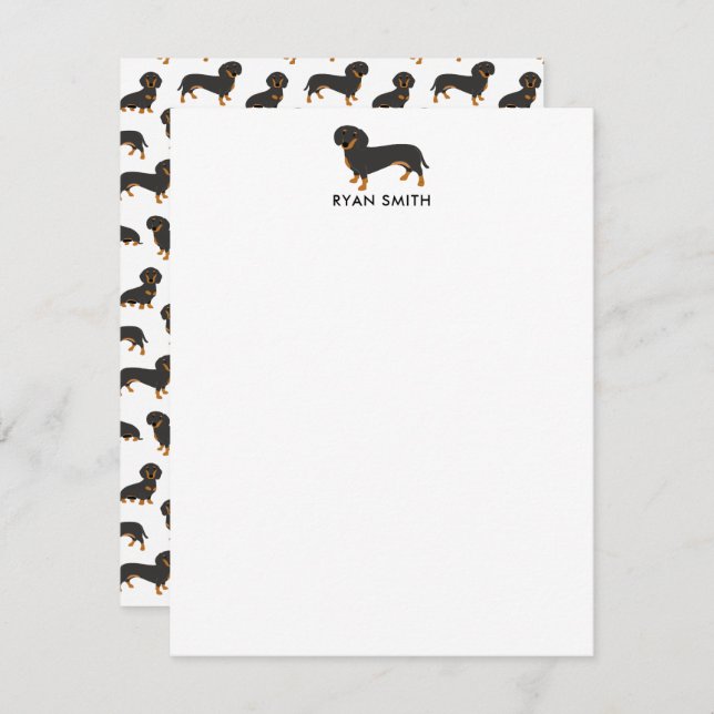 Black and Tan Dachshund Card (Front/Back)