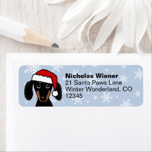 Black and Tan Dachshund Christmas Return Address