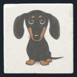 Black and Tan Dachshund Cute Wiener Dog Stone Coaster<br><div class="desc">Black and Tan Dachshund. Cute wiener dog lover's coaster.</div>