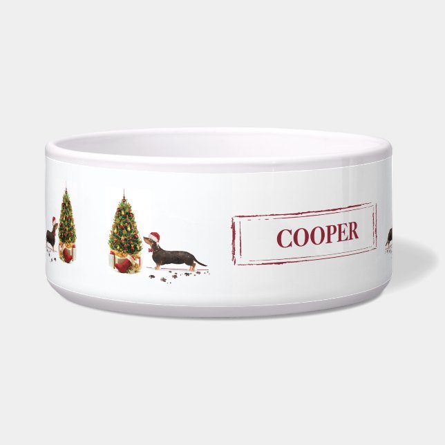 Black and Tan Dachshund Funny Christmas Dog (Left)