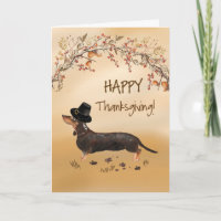 Black and Tan Dachshund Funny Hat Thanksgiving