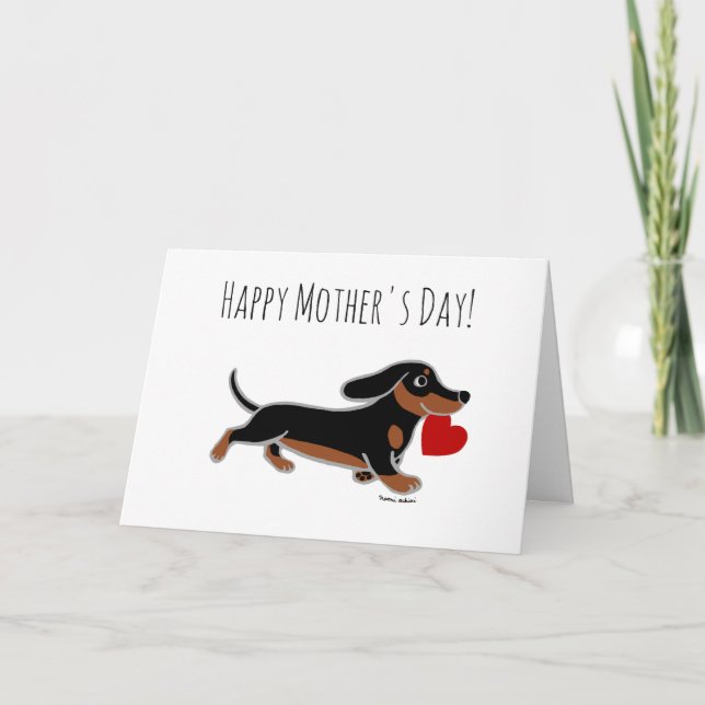 Black and Tan Dachshund Mother's Day Card (Front)