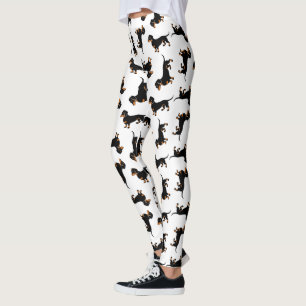 Black and Tan Dachshund Pattern Leggings