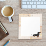 Black and Tan Dachshund Posing Notepad<br><div class="desc">Unique and funny Dog Art painted by Naomi Ochiai from Japan. Cute and Funny Dachshund cartoon gift items for Doxie fans!! An adorable Black and Tan Smooth Haired Dachshund looks like a little bit of cheeky!  You can customise text!</div>