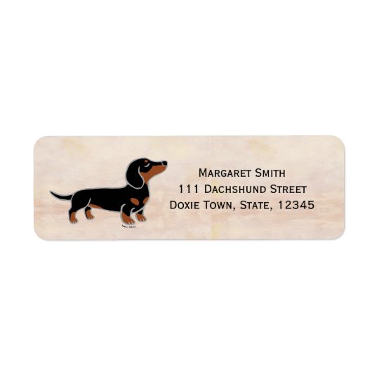 Black and Tan Dachshund Posing Return Address Label
