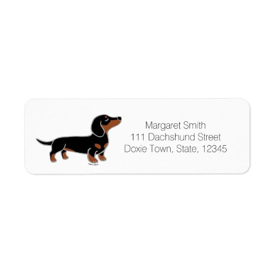 Black and Tan Dachshund Posing Return Address Label