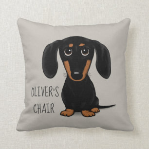 Black and Tan Dachshund   Wiener Dog Personalised Cushion