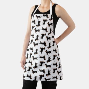 Black and Tan Dachshunds Cute Pattern Apron