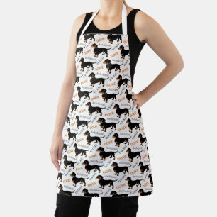 Black and Tan Dachshunds Cute Pattern Apron