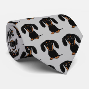 Black and Tan Dachshunds   Wiener Dog Pattern Tie