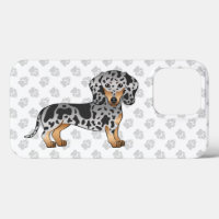 Black And Tan Dapple Short Hair Dachshund & Paws