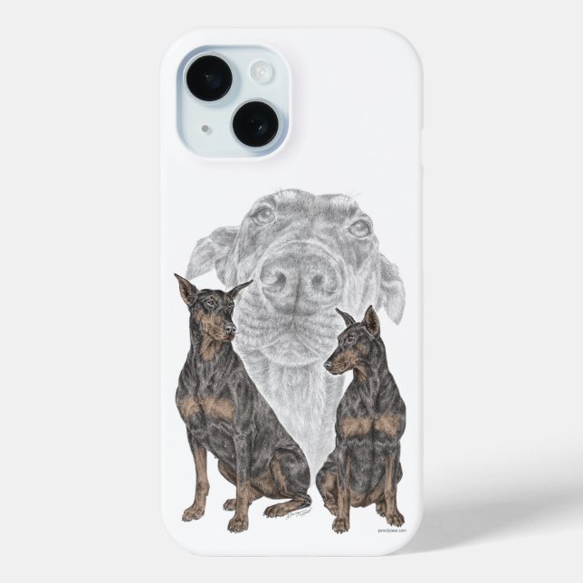 Black and Tan Doberman Dogs Case-Mate iPhone Case (Back)