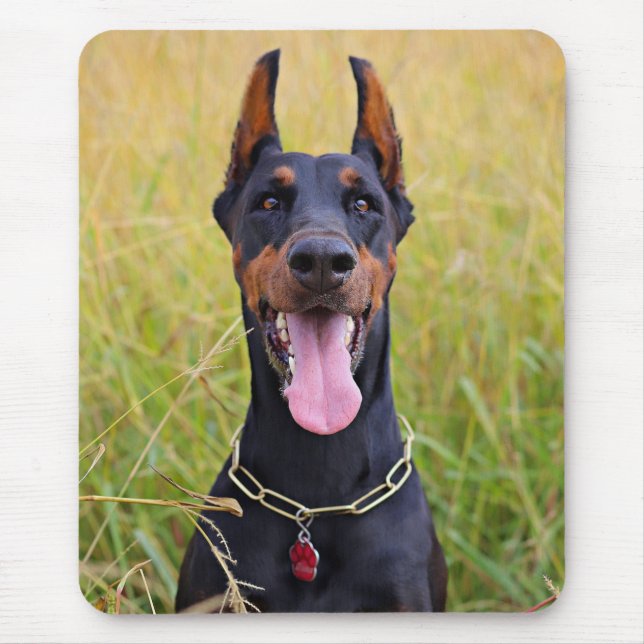 Black and Tan Doberman Pinscher Mouse Mat (Front)