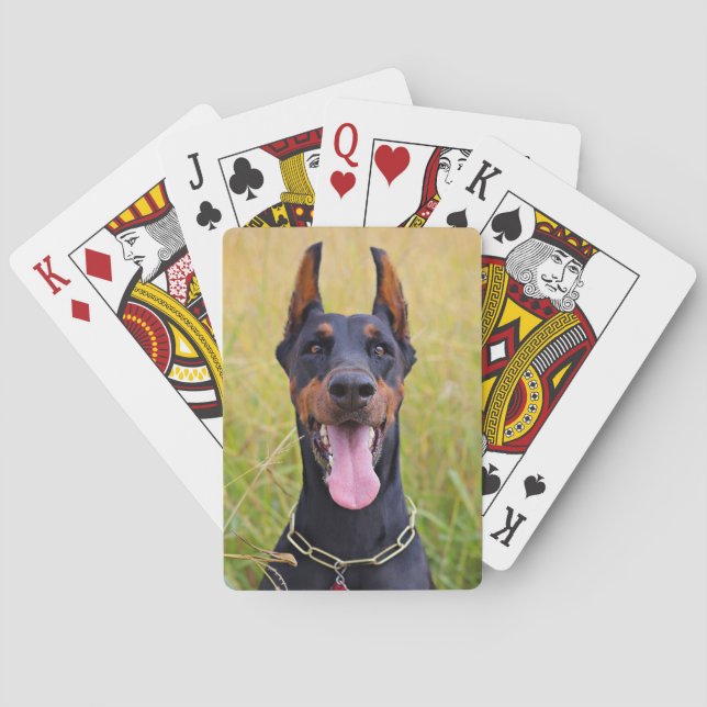 Black and Tan Doberman Pinscher Playing Cards (Back)