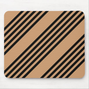 Black and tan five stripe pattern mouse mat
