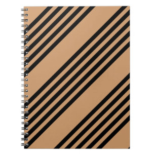Black and tan five stripe pattern notebook