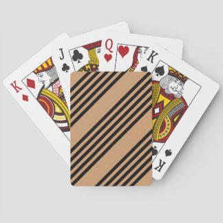 Black and tan five stripe pattern playing cards