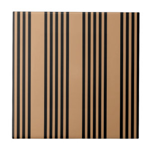 Black and tan five stripe pattern tile