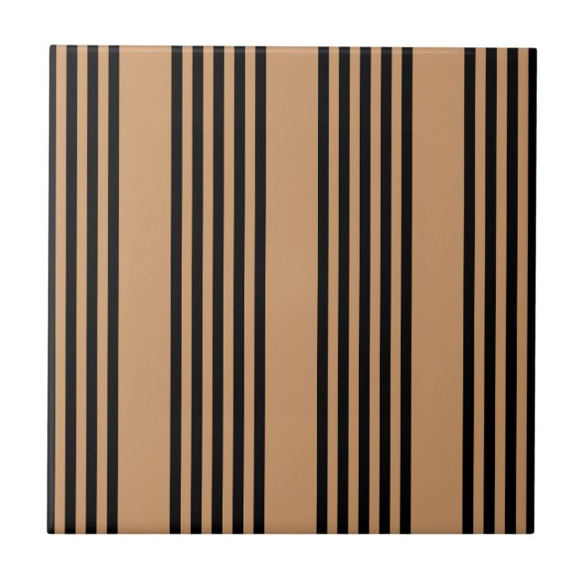 Black and tan five stripe pattern tile (Front)